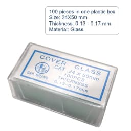100PCS 24x50 Mm Microscope Glass Slides Cover Slips Blank Slides Microscope Accessories 0.13-0.17 Mm Thickness