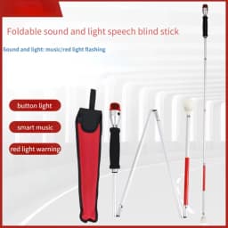 Adjustable Cane Voice Blind Cane Sounds and Light Electronic Blind Cane Four-fold Blind Cane Suitable for Amblyopia Blind People