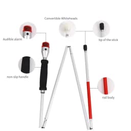 Adjustable Cane Voice Blind Cane Sounds and Light Electronic Blind Cane Four-fold Blind Cane Suitable for Amblyopia Blind People