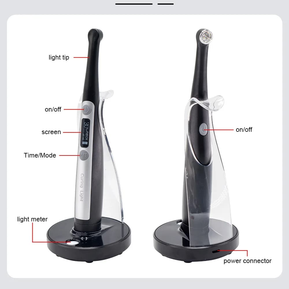 Denta Nail Curing Light 1 Second Body Wireless Curing 6 Mode Functions Continuous Shift Resin Curing Machine Metal NEW