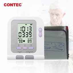 CONTEC08C Automatic Digital Blood Pressure Monitor BP Monitor Sphygmomanometer Heart Beat Rate Pulse Meter Large Screen Monitor