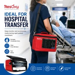Hard Shell Travel Case Designed for E7 Patient Monitor Heavy Duty Medical Equipment Carrier Bag with Handle and Shoulder Strap