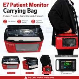 Hard Shell Travel Case Designed for E7 Patient Monitor Heavy Duty Medical Equipment Carrier Bag with Handle and Shoulder Strap