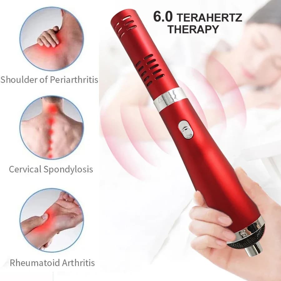 Handheld Terahertz THZ Wand Cell Light Magnetic Therapy Device Pulse Electric Heating Massager Meridian Pain Relief