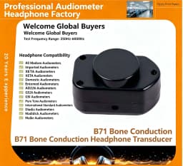 B71 Bone Conduction Audiometer Headphone Transducer Direct Plug Type Headset for Hearing Test