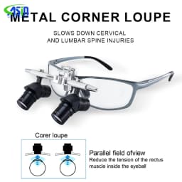 Dental 48 ° Ergo Loupes 4X Medical Magnifying Glass Prevent Bending and Portable Ergo Loupes Light Combination Dentistry Tool