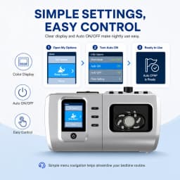 Resoxy DS6 Auto CPAP Machine Automatic Pressure Adjustment Device For Sleep Heated 28dB Low Noise with SD-card For Home Travel
