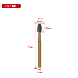 Dental Tungsten Carbide Burs Trimming & Finishing Gold FG-7404/7406/7408 for High Speed Handpiece