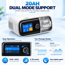 Resoxy 20AH Auto CPAP APAP household Sleep Therapy Machine With Sleeping Mask Heated Hose&Humidifier Portable Travel for Sleep