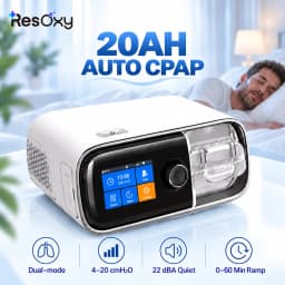Resoxy 20AH Auto CPAP APAP household Sleep Therapy Machine With Sleeping Mask Heated Hose&Humidifier Portable Travel for Sleep