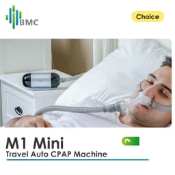 BMC M1 Mini Portable Travel CPAP for Sleep Apnea, 400g Lightweight Auto APAP with Waterless Humidification Mask
