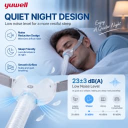 Yuwell YN-06 CPAP Nasal Mask Soft Silicone Cushion Sleep Apnea Mask Quiet Design 22mm Tube Comfortable Headgear Replacement