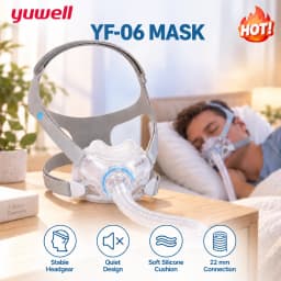 Resoxy YF-06 CPAP Full Face Mask Silicone Cushion Mask With Adjustable Headgear 22mm Hose Connection Low Noise for Side Sleepers