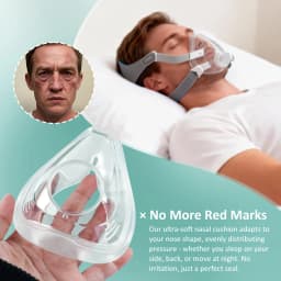 1PCS AirFit F20 Full Face Mask Silicone Replacement Pad Mask S/M/L Soft Seal Tight Fitting Full Face Mask Compatible