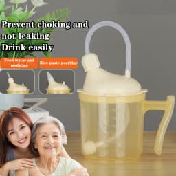 Disabled Lying-in Woman Elderly Spill Proof Dysphagia Cup Adult Sippy Cup Handle Plastic Mug Drinking Cup Parkinsons Aids Living