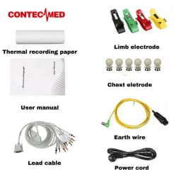 CONTEC Portable E6 Digital 6 Channel 12 lead ECG Monitor EKG Machine, Touch Electrocardiograph, USB PC Software,Interpretation