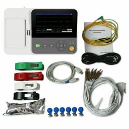 CONTEC Portable E6 Digital 6 Channel 12 lead ECG Monitor EKG Machine, Touch Electrocardiograph, USB PC Software,Interpretation