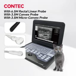 Contec Veterinary Ultrasound Scanner Laptop for Horse Equine Cow Sheep Dog Cat - Multiple Probe Types