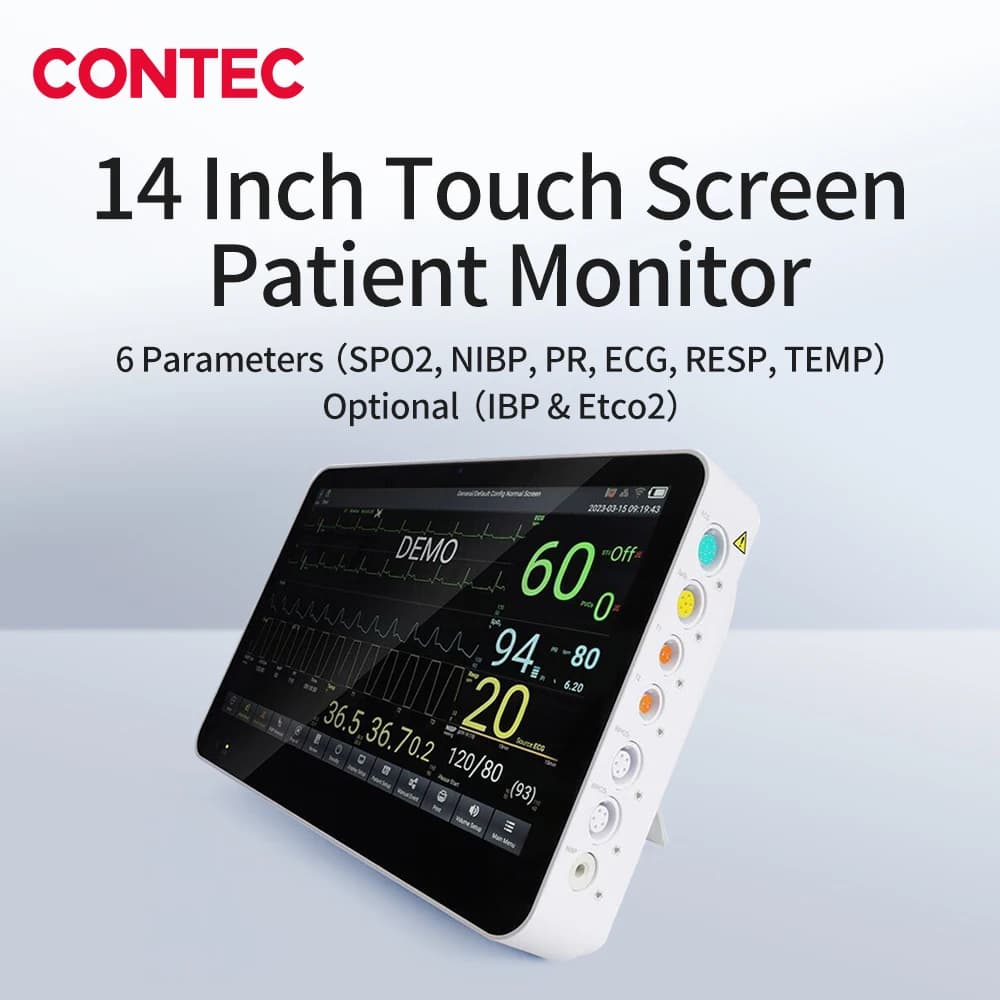 CONTEC 14" Touch Screen Color LCD 6 Parameters Vital Signs ICU Patient Monitor CMS8500