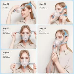 Resoxy FMIIP CPAP Mask Full Face Mask Auto CPAP APAP BIPAP Silicone Anti Snoring Sleep Apnea Sleep Aiding Respirator Mask