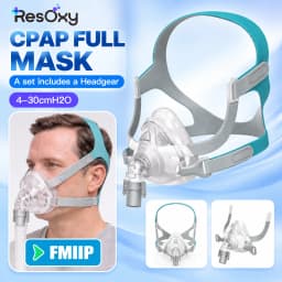 Resoxy FMIIP CPAP Mask Full Face Mask Auto CPAP APAP BIPAP Silicone Anti Snoring Sleep Apnea Sleep Aiding Respirator Mask
