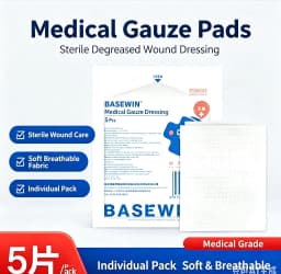 5 Pcs Sterile Medical Gauze Pads Disposable Degreased Gauze Dressing Wound Care First Aid Household Medical Supplies