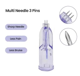 Sterile Nanosoft 34G Nano Needle 3 Pin 0.6mm 0.8mm 1.0mm 1.2mm 1.5mm Skin Rejuvenation Nano Soft Agujas Single Packaged