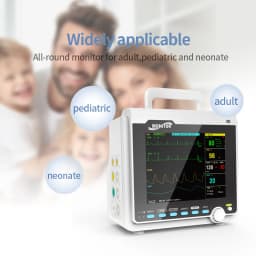 CONTEC Portable Patient Monitor Human/Veterinary 8" Vital Sign Monitor ECG NIBP RESP SPO2 PR TEMP (Printer&Etco2 Option)