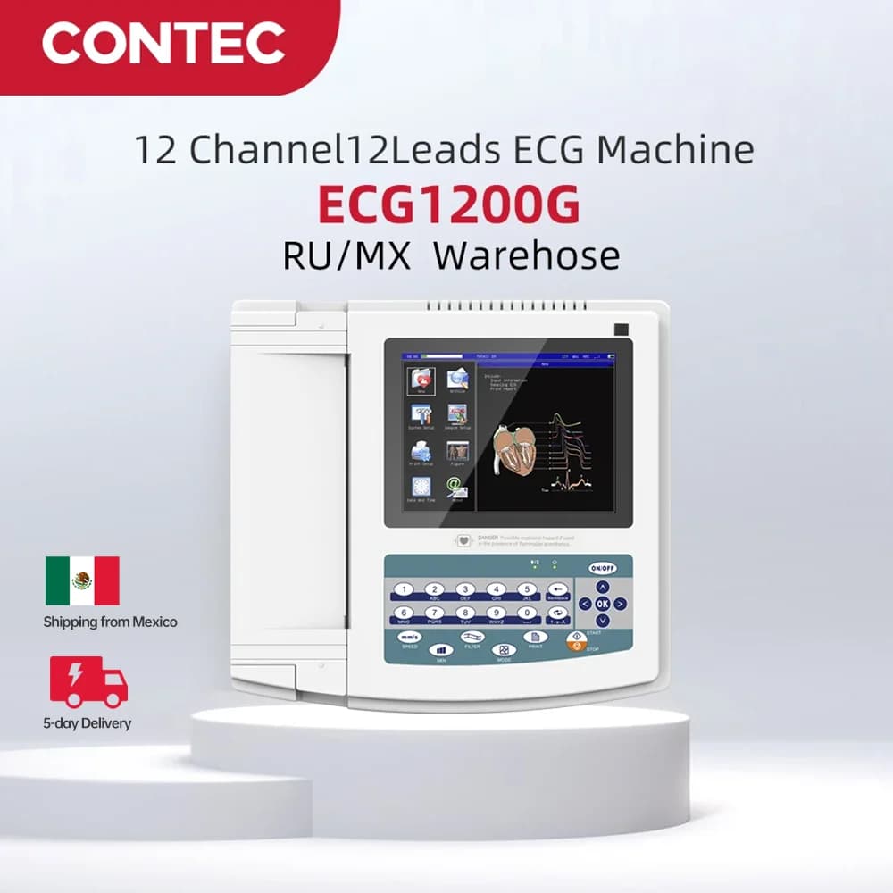 CONTEC Touch Screen Digital 12 Channel 12 Leads ECG EKG Electrocardiograph PC Software ECG1200G