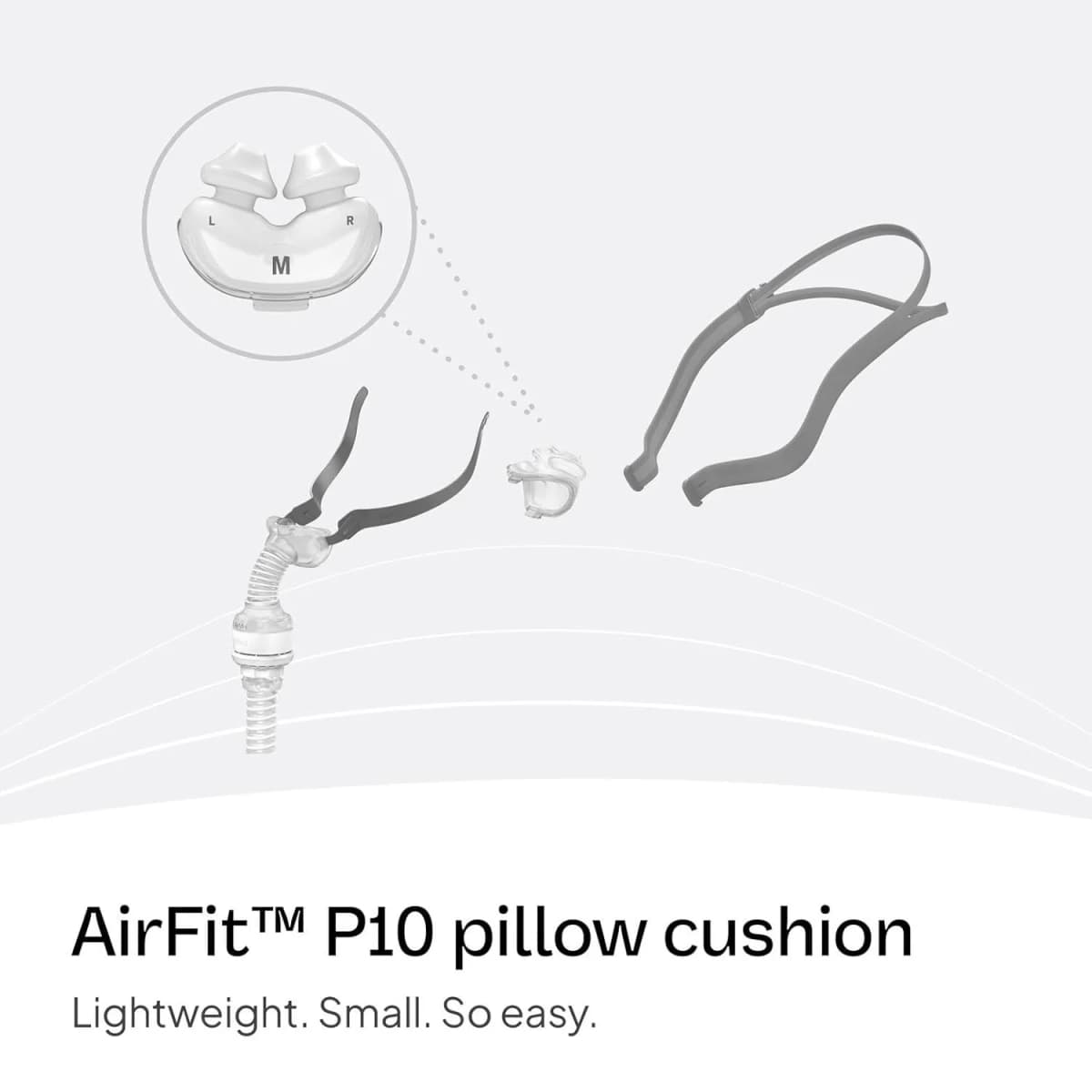 AirFit P10 Nasal Pillow Cushion - CPAP Mask Accessories Replacement - Soft Lightweight Silicone Dual Wall - S/M