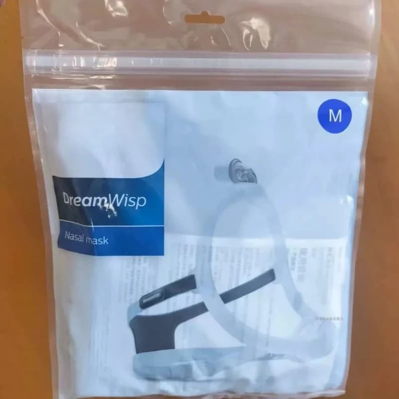 Original DreamWisp Nasal CPAP Mask with Headgear - Anti-Snoring Sleep Apnea Ventilator Mask for Home Use