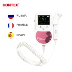 Contec Handheld Color Prenatal Fetal Doppler 3MHz Probe Baby Heart Beat Monitor