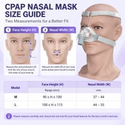 Yuwell CPAP Nasal Mask YN02 With Headgear Silicon Gel Cushions Sleep Apnea Anti Snoring Mask for Auto CPAP Machine Home Travel