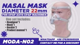 Yuwell CPAP Nasal Mask YN02 With Headgear Silicon Gel Cushions Sleep Apnea Anti Snoring Mask for Auto CPAP Machine Home Travel
