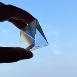 Prism Optical Glass Crystal Pyramid Bottom Side 40mm Rectangular Pyramid Polyhedral Popularization of Science Studying