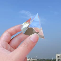 Prism Optical Glass Crystal Pyramid Bottom Side 40mm Rectangular Pyramid Polyhedral Popularization of Science Studying