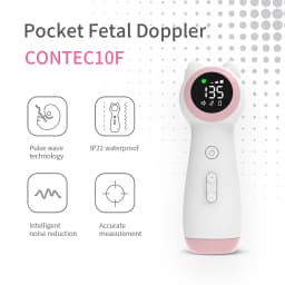 Contec Doppler Fetal 10E/10F Heart Rate Monitoring Ultrasound Stethoscope Home Pregnant Women Baby Fetal Movement Prenatal