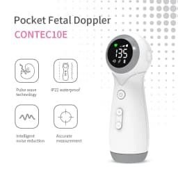 Contec Doppler Fetal 10E/10F Heart Rate Monitoring Ultrasound Stethoscope Home Pregnant Women Baby Fetal Movement Prenatal