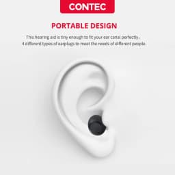 CONTEC Rechargeable Invisible Hearing Aid For Adults Seniors, Magnetic Contact Charging Box,Mini Sound Amplifier Earbuds