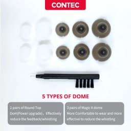 CONTEC Rechargeable Invisible Hearing Aid For Adults Seniors, Magnetic Contact Charging Box,Mini Sound Amplifier Earbuds