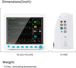 Contec Vet Veterinary ICU/CCU Patient Monitor Multi-Parameter CMS8000-VET SPO2,PR,ECG,SPO2,NIBP,RESP,TEMP