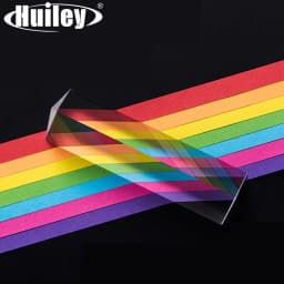 25x25x80mm Triangular Prism BK7 Optical Prisms Glass Physics Teaching Refracted Light Spectrum Rainbow Children Students Present