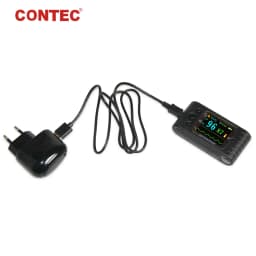CONTEC Finger Pulse Oximeter 24h Sleep Blood Oxygen Heart Rate Monitor SpO2 PR Alarm With Adult Probe, PC Software CMS60C
