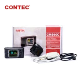 CONTEC Finger Pulse Oximeter 24h Sleep Blood Oxygen Heart Rate Monitor SpO2 PR Alarm With Adult Probe, PC Software CMS60C