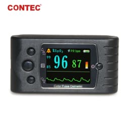 CONTEC Finger Pulse Oximeter 24h Sleep Blood Oxygen Heart Rate Monitor SpO2 PR Alarm With Adult Probe, PC Software CMS60C