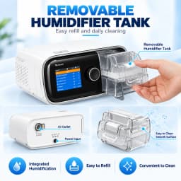 Resoxy DS6/20AH Auto CPAP Machine Automatic Pressure Adjustment Device 28dB Low Noise with SD-card For Home Travel Sleep