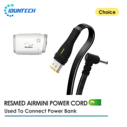 DC Power Cable for ResMed AirMini CPAP, 24V Power Cord for External Battery/Power Bank, 5.5x2.1mm Portable Travel Adapter