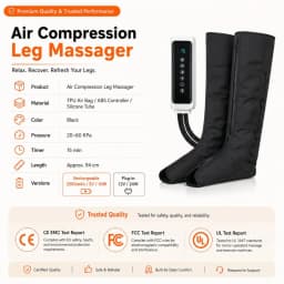 Air Compression Leg Massager with Remote Control 3 Intensities for Foot Calf Thigh Relaxation Home Best Gift for Parents Friends