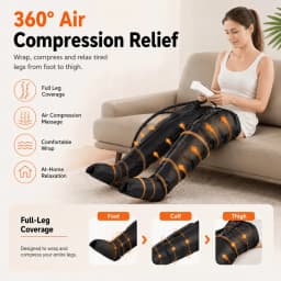 Air Compression Leg Massager with Remote Control 3 Intensities for Foot Calf Thigh Relaxation Home Best Gift for Parents Friends