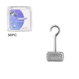 50Pcs Dental Orthodontic Lingual Buttons Crimpable Hook Metal Composite Bondable Traction Hook Clear Ceramic Hook On Arch Wire